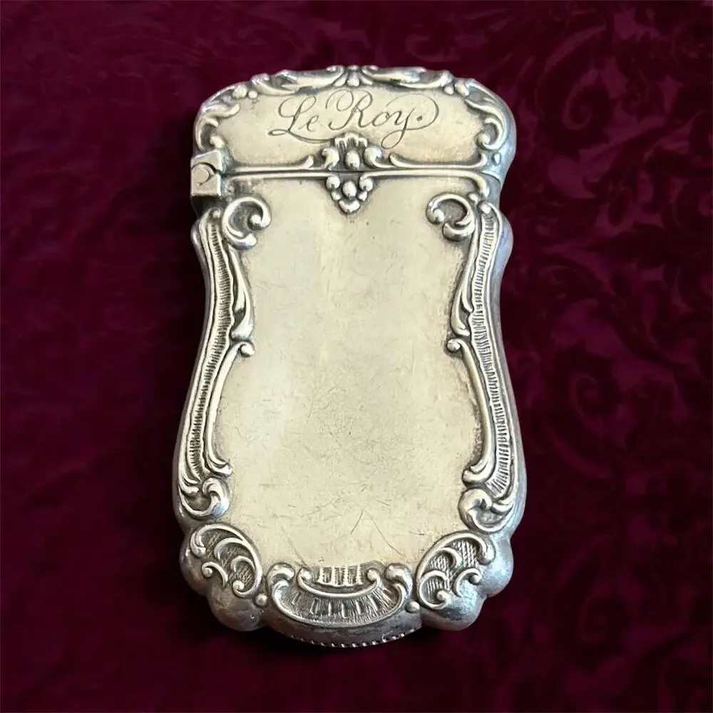 Antique Sterling Silver Vesta Case W.S. & Co. Ornate Repoussé Match Safe